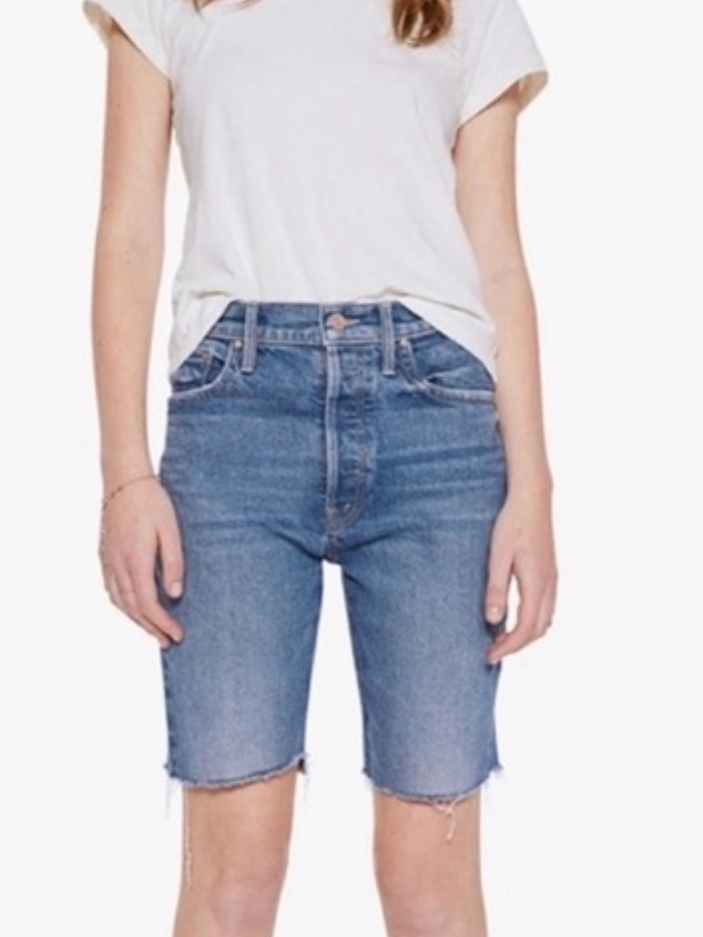 MOTHER Blue Denim Jean Shorts